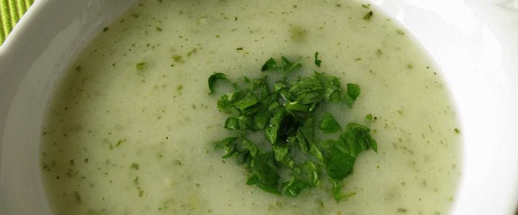 Chilled Watercress Soup with Green Onion Cream